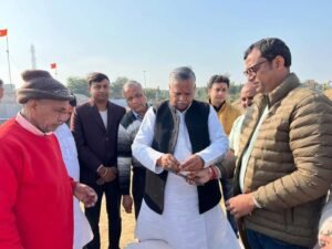 अग्रोहा शक्तिपीठ में माता महालक्ष्मी मंदिर निर्माण हेतु पत्थर का कार्य प्रारम्भ 1 agroha dham 01