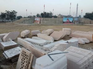 अग्रोहा शक्तिपीठ में माता महालक्ष्मी मंदिर निर्माण हेतु पत्थर का कार्य प्रारम्भ 3 agroha dham 02