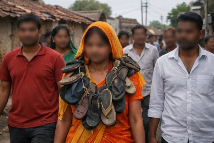 202607023849660 उज्जैन में महिला को जूतों की माला पहनाकर घुमाया, 6 आरोपी गिरफ्तार Woman Paraded in Ujjain